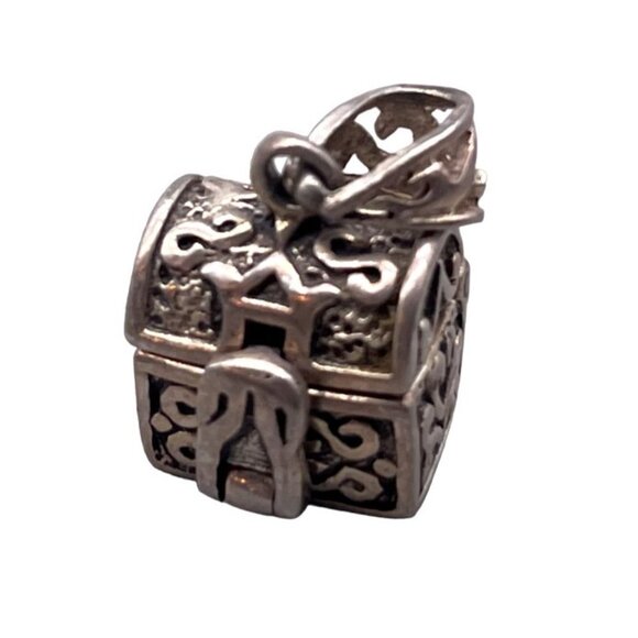 925 Sterling Silver Filigree Prayer Box Locket Pendant - Picture 1 of 5
